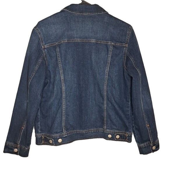 Old Navy Denim Jean Jacket Womens Large Trucker Stretch Retro Flap Pockets - Picture 2 of 9